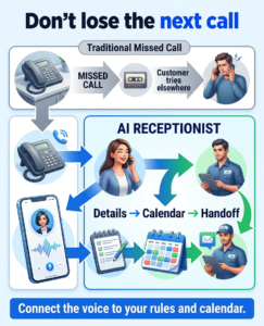 AI answering missed calls (home-services example)